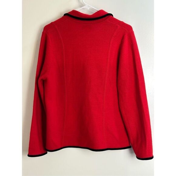 Pendleton women’s size M petite 100% wool red/ black sweater cardigan *see notes - Picture 6 of 9